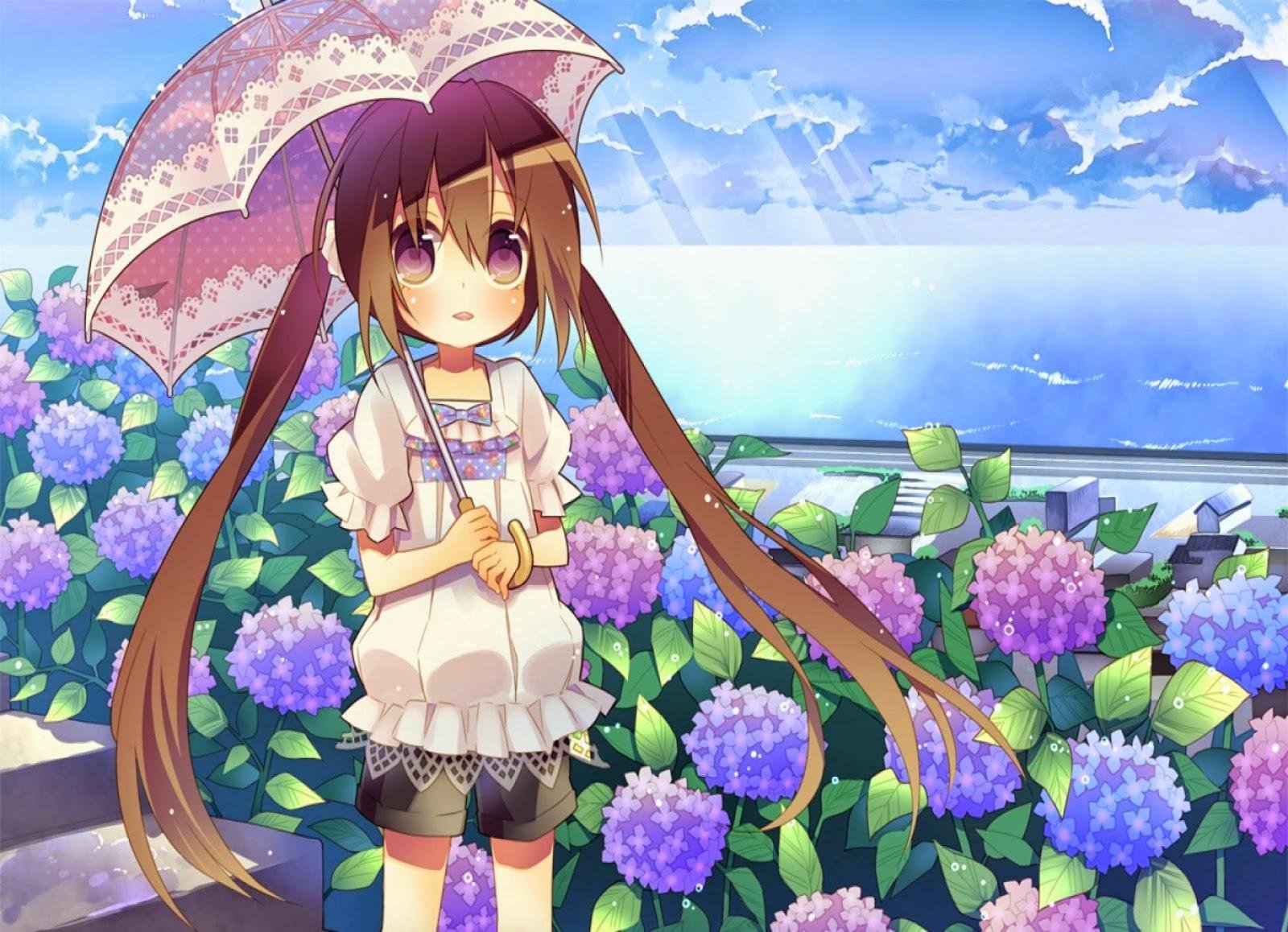 anime2bgirl2bwith2ba2bparasol-2 45 hình ảnh nhân vật hoạt hình nữ dễ thương nhất năm