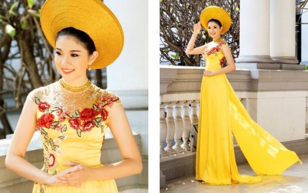 Áo dài cưới không cổ