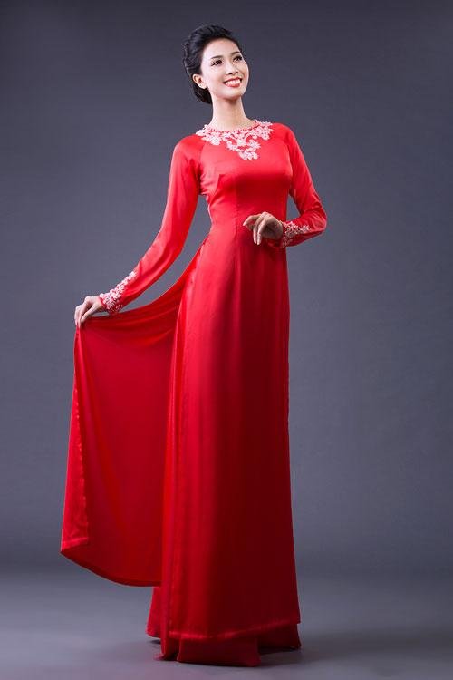 Áo dài cưới không cổ