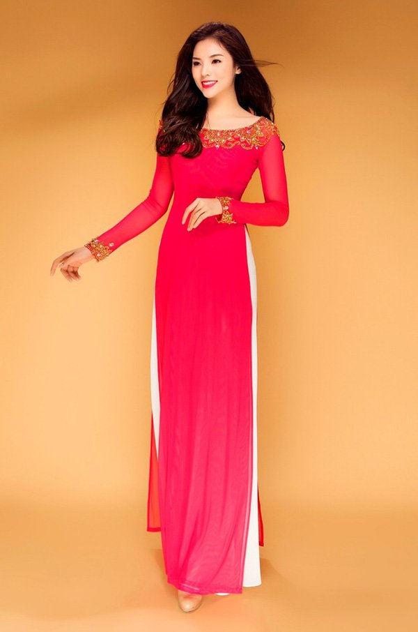 Áo dài cưới không cổ