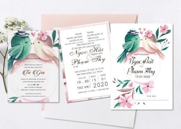 Cách ghi thiệp cưới 1