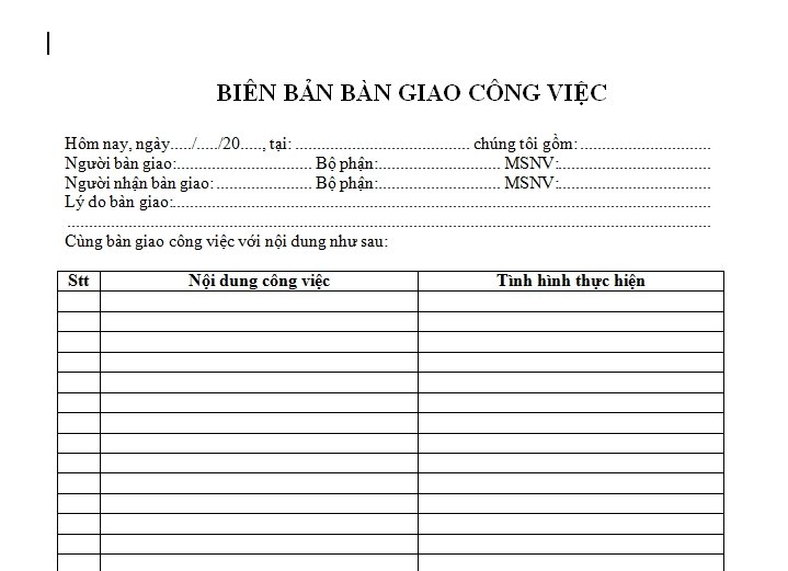 mẫu biên bản