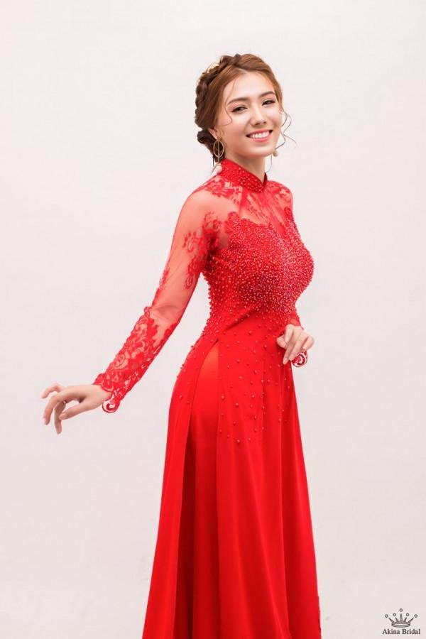Áo dài cưới màu đỏ 7