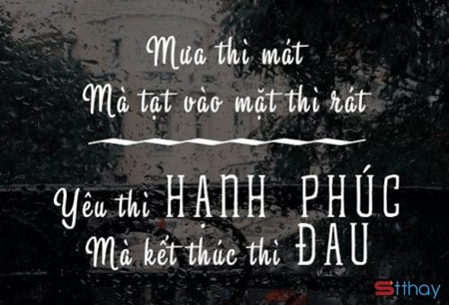 STT ngày buồn nhất chính là ngày trời đổ mưa tầm tã