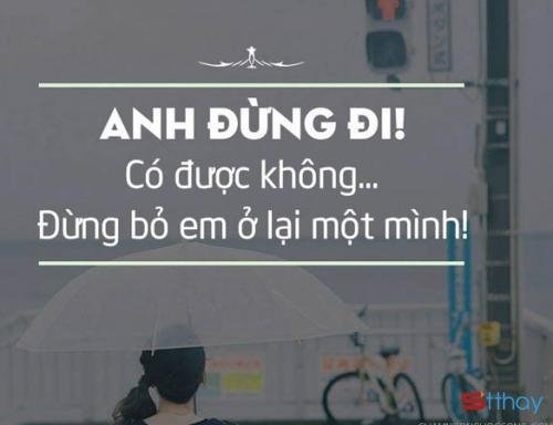 Stt đừng bỏ em một mình ở lại, đừng bỏ rơi em chống chọi với cô đơn, anh nhé