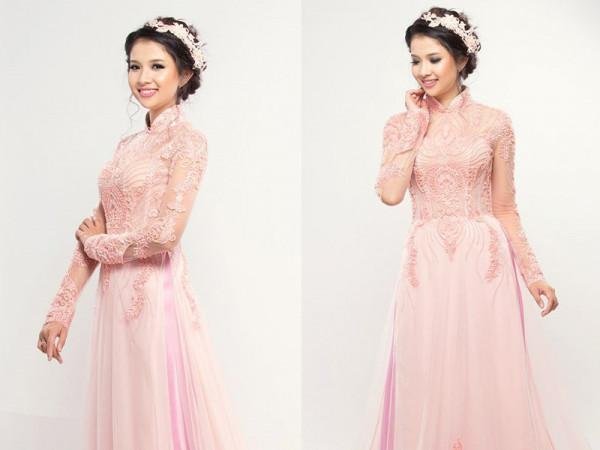 Áo dài cưới kết cườm