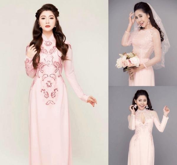 Áo dài cưới kết cườm