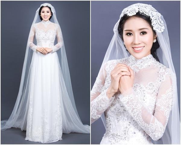 Áo dài cưới kết cườm