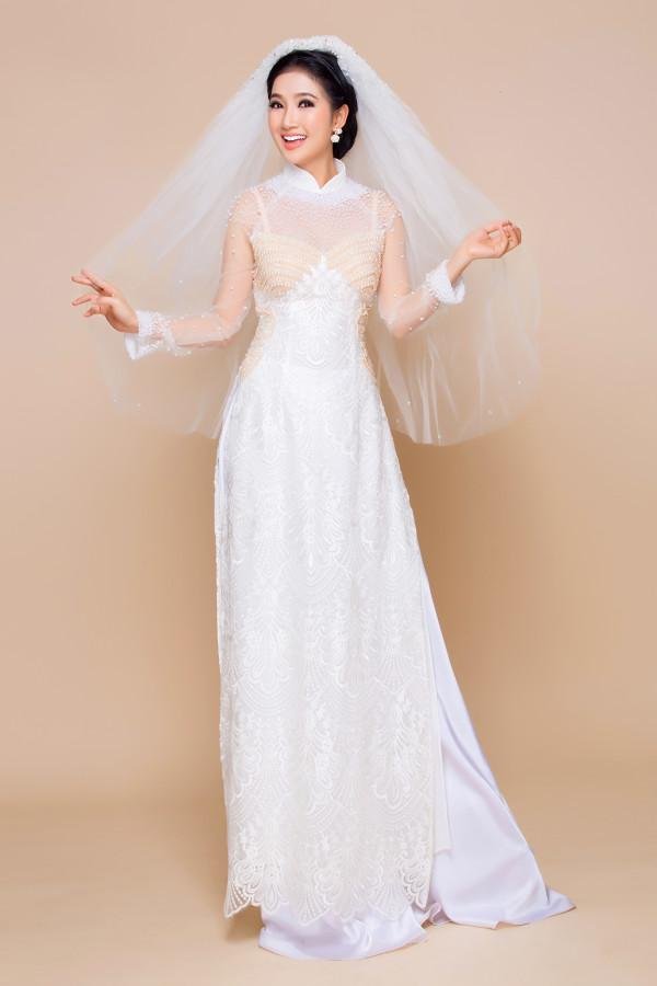 Áo dài cưới kết cườm